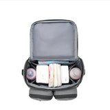 Grey Portable Baby Stroller Organizer Bag - Multi-Purpose Diaper Storage Bag for Moms, Lightweight and Travel-Friendly - Side View