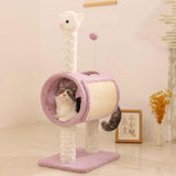 Green Dinosaur-Theme Cat Tree with Tunnel - Multi-Functional Cat Scratching Post and Playhouse - Top-Down View