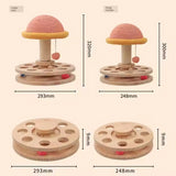 Large Pink Interactive Cat Scratching Post with Ball Track – Fun Mushroom-Shaped Cat Toy for Play, Scratching, and Entertainment - Front View