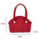 Rose Red Portable EVA Pet Handbag - DIY Custom Decoration Carrier for Small Pets, Beach, and Outdoor Use (Large Capacity) - Front View