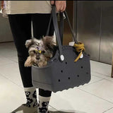 Pink Portable EVA Pet Handbag - DIY Custom Decoration Carrier for Small Pets, Beach, and Outdoor Use (Large Capacity) - Top-Down View