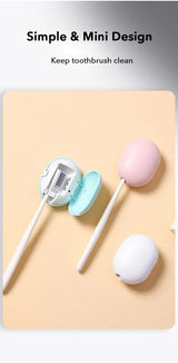 2 Pcs White Portable Mini Toothbrush Sanitizer - Compact Travel UV-C Sterilizer for Home and Travel Use - Rear View