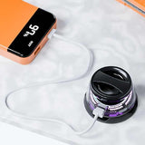 Blue Portable Mini Bluetooth Speaker with Magnetic Base, High-Quality Bass and Surround Sound, Colorful Ambient Lighting, USB Rechargeable, 6-Hour Battery Life - Front View