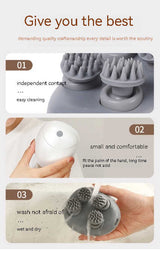 Green Mini Electric Head Massager - Portable 3D Massage Device, Waterproof, Multifunctional Relaxation & Pet Care, Rechargeable, 6 Techniques & 3 Modes, Compact Design - Rear View