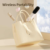 Yellow Wireless Hair Straightening Brush - Portable 2-in-1 Styling Tool with USB Charging, Ceramic Heat Technology, and Compact Design - 45-Degree Angle