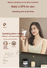 Pink Portable Oxygen Injector for Face Hydration and Skin Rejuvenation, 40ml USB Rechargeable Atomizer - Top-Down View