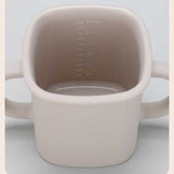 Light Yellow Silicone Baby Training Cup with Dual Handles, Duck-Bill & Snack Cup Lids, Spill-Proof & Drop-Proof - 45-Degree Angle