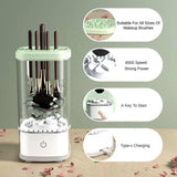 White Electric Makeup Brush Cleaner and Dryer – USB Automatic Household Cleaning Device with UV Sterilization and Fast Drying Function - Side View