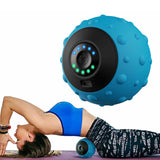 Blue Vibrating Massage Ball - Deep Tissue Muscle Relaxation & Recovery Tool - Portable Electric Massager with USB Rechargeable Design - Front View