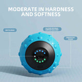 Blue Vibrating Massage Ball - Deep Tissue Muscle Relaxation & Recovery Tool - Portable Electric Massager with USB Rechargeable Design - Top-Down View
