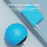Blue Vibrating Massage Ball - Deep Tissue Muscle Relaxation & Recovery Tool - Portable Electric Massager with USB Rechargeable Design - Rear View