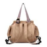 Brown Convertible Multifunctional Baby Cradle Travel Bag - Women's Backpack, Shoulder Bag, Mummy Bag with Expandable Storage - Front View