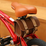 Brown Vintage Bicycle Handlebar Bag  Universal Front & Rear Bike Accessory for Commuting and Cycling