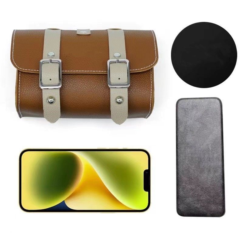 Brown Vintage Bicycle Handlebar Bag  Universal Front & Rear Bike Accessory for Commuting and Cycling