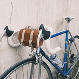 Brown Vintage Bicycle Handlebar Bag  Universal Front & Rear Bike Accessory for Commuting and Cycling