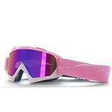 Progressive Pink + Colorful Lenses Outdoor Protective Motorcycle Goggles - Windproof, Dustproof, Skiing, and Cycling Eyewear - Lightweight Anti-Fog Design for Men and Women