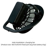 Khaki Solar-Powered Cooling Wide Brim Hat - USB Rechargeable Dual Fan Fisherman Cap - UPF50+ Sun Protection and Quick-Dry Design for Men and Women - 45-Degree Angle