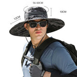 Light Gray Solar-Powered Cooling Wide Brim Hat - USB Rechargeable Dual Fan Fisherman Cap - UPF50+ Sun Protection and Quick-Dry Design for Men and Women - Front View