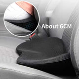 Black Mini Car Seat Cushion - Memory Foam Height-Boost Cushion with Removable Mesh Cover - Driver Seat Pad for All Seasons - Top-Down View