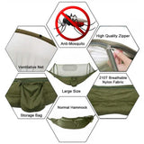 Orange And Grey Automatic Pop-Up Mosquito Net Hammock - 200kg Load Capacity, Lightweight Outdoor Camping Gear with Quick Setup and Durable Design - Side View