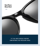 Black Stylish Polarized Sunglasses for Men and Women – UV Protection, Lightweight Design, Trendy Sunglasses for Outdoor Activities - Top-Down View