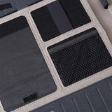 Black A4 Leather Multi-Functional Business Document Folder with Card Slots - Contract File Organizer - Top-Down View