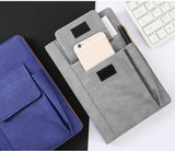 Orange A5 Multi-Functional PU Leather Notebook with Pockets - Office Planner and Journal - Side View