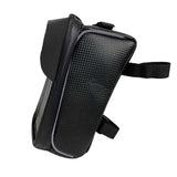 Waterproof Bicycle Phone Frame Bag with Sun Visor, TPU Touchscreen, and Storage Pockets for Road and Mountain Bikes - Front View