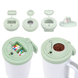 Green 40oz Silicone Replacement Coffee and Pill Mug Lid - BPA-Free, Leak-Proof, Dishwasher Safe - Side View