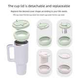 Green 40oz Silicone Replacement Coffee and Pill Mug Lid - BPA-Free, Leak-Proof, Dishwasher Safe - Top-Down View
