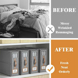 2 Pcs Gery Non-Woven Fabric Storage Box with Lid - Transparent Window, Moisture-Proo - Front View