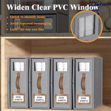 2 Pcs Gery Non-Woven Fabric Storage Box with Lid - Transparent Window, Moisture-Proo - Side View