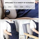 Grey Portable Press-to-Inflate Travel Lumbar Cushion ??Lightweight, Supportive Backrest for Flights, Trains, and Office Use