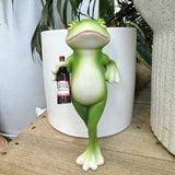 2 Pcs Green Realistic Standing Frog Pot Hanger – Glass Fish Tank Edge Decor, Outdoor Garden Animal Ornament, Hanging Planter Decoration