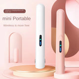 White Portable Mini Wireless Hair Straightener - USB Rechargeable, 2-in-1 Curling & Straightening Iron, Adjustable 3-Temperature Settings , 20s Fast Heating, Anti-Scald, Compact Travel Design - Front View