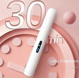 White Portable Mini Wireless Hair Straightener - USB Rechargeable, 2-in-1 Curling & Straightening Iron, Adjustable 3-Temperature Settings , 20s Fast Heating, Anti-Scald, Compact Travel Design - Side View
