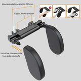 Black Adjustable 3D Memory Foam Car Seat Headrest with Side Support, Universal Neck Pillow for Travel Comfort - Top-Down View