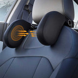 Light Gray Adjustable 3D Memory Foam Car Seat Headrest with Side Support, Universal Neck Pillow for Travel Comfort - Front View