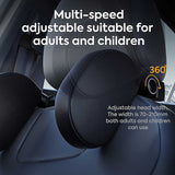 Light Gray Adjustable 3D Memory Foam Car Seat Headrest with Side Support, Universal Neck Pillow for Travel Comfort - Side View