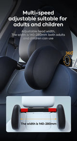 Light Brown Adjustable 3D Memory Foam Car Seat Headrest with Side Support, Universal Neck Pillow for Travel Comfort - 45-Degree Angle