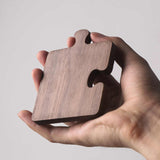 Wood Color Natural Black Walnut Wooden Coasters, Heat-Resistant Tea Cup Pads, Puzzle-Shaped Drink Mats, Eco-Friendly Tea Accessories Set - Side View