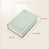 Light Green Creative PU Jewelry Storage Book - Magnetic Closure Organizer for Earrings, Rings, and Necklaces(The Jewelry is a prop for the photo shoot and is not included) - Front View