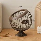 Brown Elegant Metal Coffee Capsule Storage Basket - Multifunctional Fruit and Snack Holder for Modern Home Decor