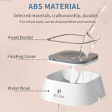Blue Anti-Spill Floating Pet Water Bowl for Dogs and Cats - 1L Capacity, Splash-Proof and Anti-Wet Mouth Design - Top-Down View