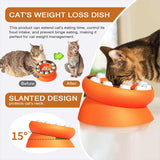 Pink Interactive Slow Feeder Cat Bowl - 15° Tilt Design, Puzzle Feeder for Healthy Eating - Side View