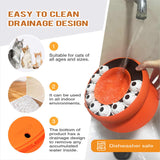 Orange Interactive Slow Feeder Cat Bowl - 15° Tilt Design, Puzzle Feeder for Healthy Eating - 45-Degree Angle