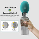 Green And Grey Portable Foldable Pet Water Bottle with 800ml Capacity – Leakproof Travel Hydration Dispenser for Dogs and Cats - Top-Down View