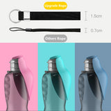 Green And Grey Portable Foldable Pet Water Bottle with 800ml Capacity – Leakproof Travel Hydration Dispenser for Dogs and Cats - Rear View