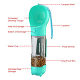 Yellow 500ml Portable Pet Water Bottle | Multifunctional Travel Pet Feeder | Outdoor Dog Drinking Bottle with Waste Shovel - Front View