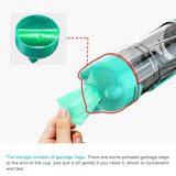 Yellow 500ml Portable Pet Water Bottle | Multifunctional Travel Pet Feeder | Outdoor Dog Drinking Bottle with Waste Shovel - Top-Down View